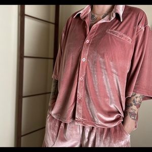 ‘Don’t Touch Me’ Red Sky Shop pink velour top